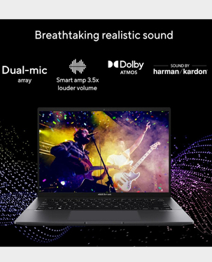 Asus Zenbook 14 Laptop | UM3402YA-KM766W | AMD Ryzen™ 5 7430U Processor | 8GB RAM | 512GB SSD | AMD Radeon™ Graphics | 14 Inch OLED | Windows 11 Home | English/Arabic Keyboard - Jade Black