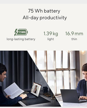 Asus Zenbook 14 Laptop | UM3402YA-KM766W | AMD Ryzen™ 5 7430U Processor | 8GB RAM | 512GB SSD | AMD Radeon™ Graphics | 14 Inch OLED | Windows 11 Home | English/Arabic Keyboard - Jade Black