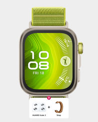 Huawei Watch Fit 4 Pro | 1.82 inch Square AMOLED display | 10 Days Battery Life | 5ATM Water Resistant | 100 Fitness Modes | Green Nylon Strap (Huawei Scale 3 + Strap) - Green