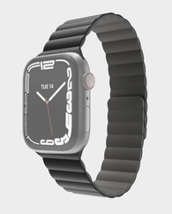 SwitchEasy Skin Silicone Magnetic Watch Band For Apple Watch | 42/44/45/49mm - Black in Qatar