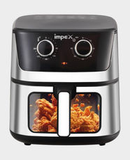Impex AF 4304 Air Fryer | 6.5L Capacity | 1650W | Cool Touch Handle | Adjustable Temperature Control - Black & Silver