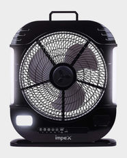Impex 3-Blade Rechargeable Desktop Fan With LED Light Lamp | BREEZE D7 - Black