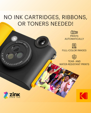KODAK Smile+ Wireless Digital Instant Print Camera with Effect-changing Lens - Black
