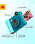 KODAK Smile+ Wireless Digital Instant Print Camera with Effect-changing Lens - Blue