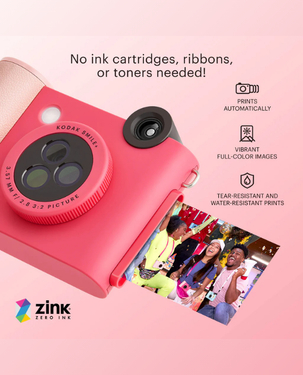 KODAK Smile+ Wireless Digital Instant Print Camera with Effect-changing Lens - Fuchsia