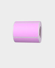 LeStaples Direct Thermal Label Paper | 230 Labels | 40mm × 30mm Size | Premium Coreless Roll - Pink /PP Synthetic Paper