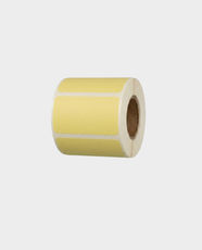 LeStaples Direct Thermal Label Paper | 160 Labels | 14mm × 40mm Size | Premium Coreless Roll - Yellow /PP Synthetic Paper