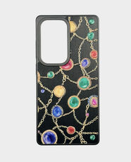 Fancy Jewel Chain Design Back Case for Samsung Galaxy S26 Ultra - Black