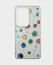 Fancy Jewel Chain Design Back Case for Samsung Galaxy S25 Ultra - White