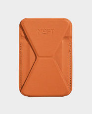 Moft Trackable Snap-On Phone Stand and Wallet | Apple Find My Compatible | MagSafe Ready | Ultra-Thin 0.25in Design | Holds Up to 2 Cards | 3 Viewing Modes | 70dB Alert | Strong 13N Magnetic Attachment - Terracotta