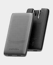Energea TravelWorld Edge 65 Wall Charger | 65W Max Output | Dual USB-C PD/PPS/Quick Charge 3.0 | GaN Smart Technology | Interchangeable US/UK/EU Travel Plugs | Dual-Device Charging Support - Gunmetal
