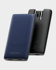 Energea TravelWorld Edge 65 Wall Charger | 65W Max Output | Dual USB-C PD/PPS/Quick Charge 3.0 | GaNSmart Technology | Interchangeable US/UK/EU Travel Plugs | Dual-Device Charging Support - Blue