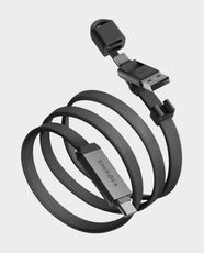 Energea Sheath Travel 2-In-1 USB-C to USB-C and USB-A Cable | 1.2m Cable Length | 60W Fast Charging | 480Mbps Data Transfer | Interchangeable Connectors | Metal Alloy Casing - Gunmetal