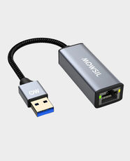 Mowsil USB A to LAN Gigabit RJ45 Adapter | 10/100/1000Mbps High-Speed Network | 24K Gold-Plated Connectors | Aluminum Alloy Housing | Windows, macOS, Linux and Chrome OS Compatible | MOULN - Grey