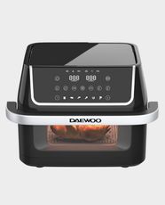 Daewoo Digital Air Fryer | 10L Capacity | Variable Separator with Independent Timer | 1800W Power | LED Touch Control Panel | 6 Pre-Sets | Rapid Air Circulation | Non-Slip Base | Over Heat Protection | DAF 1030 - Black