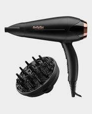Babyliss Turbo Shine 2200 Hair Dryer | 2200W Power | Corded Electric | 2 Speed and 3 Heat Settings | Ionic Frizz Control Technology | Removable Filter | Lightweight and Compact Design | D570DSDE - Black