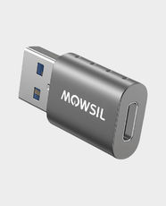 Mowsil USB 3.0 to USB-C Adapter | 5Gbps Data Transfer | Premium Zinc Alloy Housing | Plug and Play | Compact and Portable Design | MOUCB - Grey