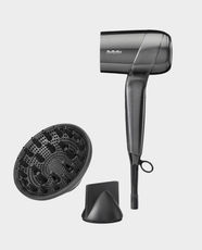 Babyliss Titanium Shine Hair Dryer | 1600W Power | Diffuser and Slim Concentrator | 3 Speed and 3 Heat Settings | Ionic Frizz-Control | High-Speed Digital Motor | Utra-Fast Drying | D6200DSDE - Titanium