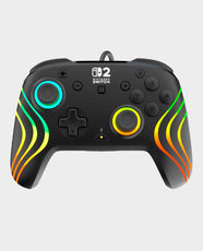 Turtle Beach Afterglow Wave Wired RGB Gaming Controller for Nintendo Switch 2 | Hall-Effect Thumbsticks | 3.5mm Audio Jack | Mappable Back Buttons | 8 Customizable RGB Zones | 4 Preset RGB Modes - Black