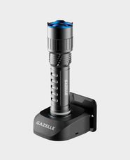 Gazelle Rechargeable LED Torch Light | 750 Lumens | Wireless Charging | Dual Brightness Modes | 6500K Color Temperature | Up to 12Hrs Runtime | IPX4 Rating | G80390 - Black