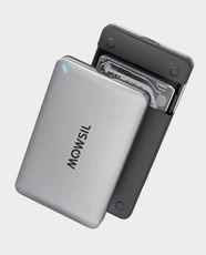 Mowsil 2.5 inch SATA HDD/SSD Enclosure | USB-C and USB-A Connectivity | USB 3.1 Gen 1 | 6Gbps SuperSpeed Data Transfer | Supports Up to 4TB | Aluminum + ABS Material | Plug and Play | MOHEC - Metalic Grey