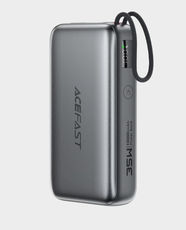 Acefast M32 10000mAh Power Bank with Telescopic Cable | 35W Power Delivery Fast Charging | 65cm Retractable USB-C Cable | LED Digital Display | USB-C Port | Multi-Device Charging - Metal Gray