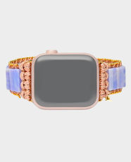 Cape Diablo Plum Agate Apple Watch Strap | Agate, Stainless Steel & Zinc Alloy Materials | Handmade Design | One Size Fits All 6 - 10.5 Inches | Compatible with 38 - 45mm Apple Watch | AW1PLUMAGATE