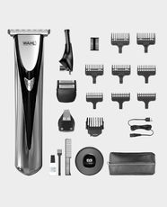 Wahl Elite 8 in1 Multigroomer | Head, Face and Body Trimmer | 150 Min Runtime | Stainless Steel Blade | 16 Cutting Lengths | 0.5-13mm Length Range | Smart LED Charge Indicator | 4 Interchangeable Heads | 3026318 - Silver