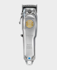 Wahl Senior Metal Edition Professional Cordless Hair Clipper | 80 Min Runtime | High Precision Chrome Blade | Adjustable Taper Lever | Lithium-Ion Battery | UK and EU Plug | 3000121 - Silver