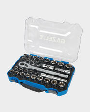 Gazelle G80234 1/2-Inch Drive Socket Set | 30 Pieces | 6-Point SAE & Metric Sockets | 45-Tooth Quick Release Ratchet | Chrome Vanadium Steel