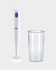 Braun MultiQuick 1 Hand Blender | 450W Power | 600ml Beaker Capacity | 1 Speed Setting | Plastic Blending Shaft | Dishwasher Safe Parts | MQ10.001P - White