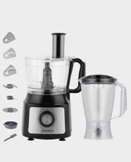 Daewoo Food Processor + Blender | 500W Power | 1200ml Bowl + 1500ml Blender Jar Capacity | Non-slip Rubber Feet | Multi-Function Kitchen Processor | DFP 5030 - Black