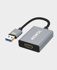 Mowsil USB 3.0 to HDMI Adapter | Supports Up to 1080P Full HD Resolution | 5Gbps High-Speed Bandwidth | Premium Aluminum Alloy Housing | Braided Cable | Plug & Play | MOUHD - Metalic Grey