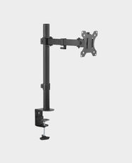 Skill Tech SH0025T Single Monitor Desk Mount | 13-32 Inch Monitor Compatible | Flexible Adjustment | Space-Saving Design | Easy Installation | Integrated Cable Management - Matte Black