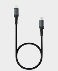 NYORK Prime Series USB-C to Lightning Cable | 1m Length | 27W Fast Charging | Data Sync Support | Braided Durable Design - Black