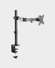 Skill Tech SH070 C013 Long Arm Single Monitor Desk Mount | 13-32 Inch Monitor Compatible | VESA 100x100mm | 8kg Max Load | Full Motion Articulating Arm | Clamp and Grommet Mount - Matte Black