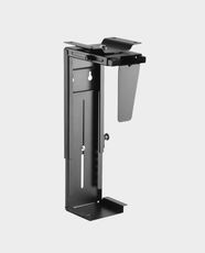 Skill Tech SH CP6 CPU Desk Mount | Dual Installation Options | Adjustable Height and Depth | Sturdy Steel Construction | Improved Airflow and Floor Clearance | Space-Saving Design - Matte Black
