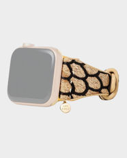 Cape Diablo Midnight Scales Leather Apple Watch Strap | Leather & Stainless Steel Materials | Handmade Design | Fits 5.25 - 7.0 Inch Wrist Size | Compatible with 38 - 45mm Apple Watch | AWLMIDNIGHT