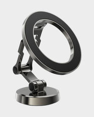 Acefast D20 Magnetic Car Mount Holder | Zinc Alloy Construction | 3-Axis Foldable Design | 360° Rotating Base | 3M Strong Adhesive Dashboard Mount | Multi-Angle Adjustment | Widely Compatible - Metal Grey