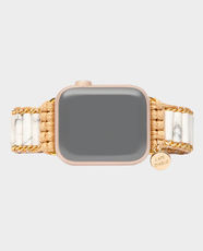 Cape Diablo Heavenly Howlite Apple Watch Strap | Howlite & Stainless Steel Materials | Handmade Design | One Size Fits All 6 - 10.5 Inches Adjustable | Compatible with 38 - 45mm Apple Watch | AW1HHOWLITE