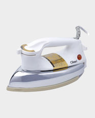 Clikon Heavy Dry Iron | 1200W Power | 6 Adjustable Cloth Settings | Adjustable Temperature Control | Ceramic Oil Coated Soleplate | 360° Swivel Cord | Auto Cut-Off | CK2130 - White