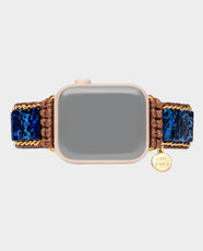 Cape Diablo Lapis Lazuli Apple Watch Strap | Lapis Lazuli, Wax Cord & Stainless Steel Materials | Handmade Design | One Size Fits All 6.0 - 10.5 Inches | Compatible with 38 - 45mm Apple Watch | AW1AZURELL