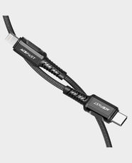 Acefast C1-01 USB-C to Lightning Charging Cable | 1.2m Nylon Braided Data Cable | 30W PD Fast Charging | 3A Output | Aluminum Alloy Connectors | Nylon Braided - Black