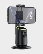 Acefast E44 Smart AI Phone Holder | 360° Face Tracking | 1200mAh Battery Capacity | 1–4m Gesture Control Range | Built-In Camera | Dual Cold Shoe Mounts | USB-C Rechargeable | Black