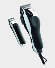 Wahl Deluxe Chrome Pro Hair Clipper | Corded Electric | Self-Sharpening Precision Ground Blades | Ultra Power Heavy Duty Motor | Adjustable Taper Lever | Complete Set Of Guide Combs | Compact Touch-Up Trimmer | 79524-1027