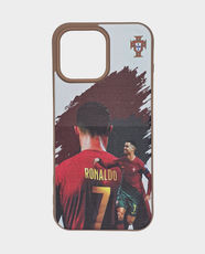 Silicone Football Edition Back Case for Apple iPhone 16 Pro Max - Cristiano Ronaldo/Brown