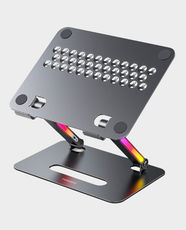 Porodo 17.3 Inch Aluminum Laptop Stand | Adjustable Angles | Folding Design | Type-C Charging | RGB Built-In Lights | Portable Design | Stable and Secure | PD-LFST050 - Grey