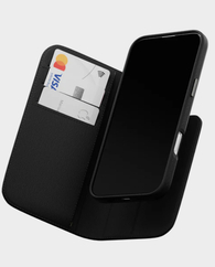 MAGEASY 2-in-1 Card Folio M Leather Flip Phone Case for iPhone 16 Pro Max - Black in Qatar