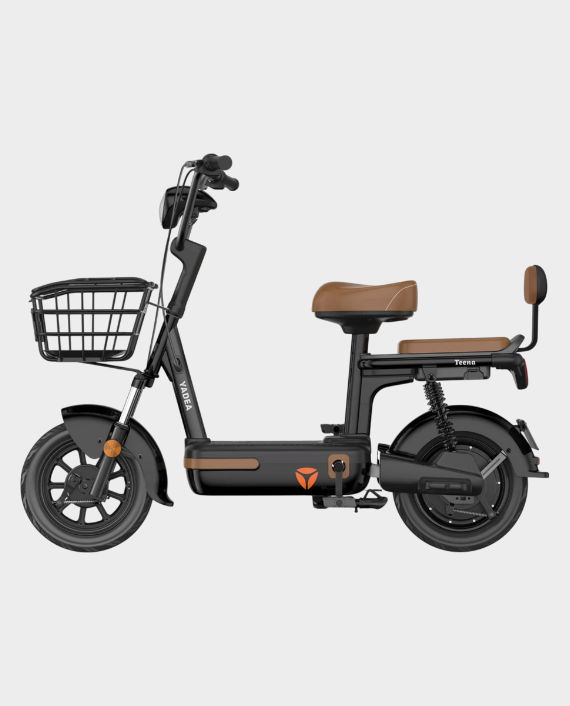 Yadea Teena Electric Scooter | 350 W Peak Power | Up to 32 km/h Speed | 30km Range | Display Screen | LED Lighting System - Black