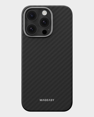 MAGEASY Kev M Aramid Fiber Protective Case for iPhone 16 Pro - Black in Qatar